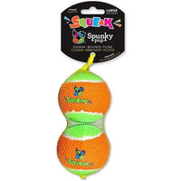 Spunky Pup Squeak Tennis Balls Dog Toy, Large - 32 count