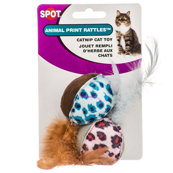Spot Animal Print Rattle with Catnip Cat Toy, 8 count (4 x 2 ct)