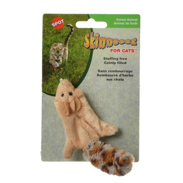 Skinneeez Squirrel Stufing Free ad Catnip Filled Cat Toy, 6 count