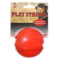 Spot Play Strong Rubber Ball Dog Toy Red, Medium - 3 count