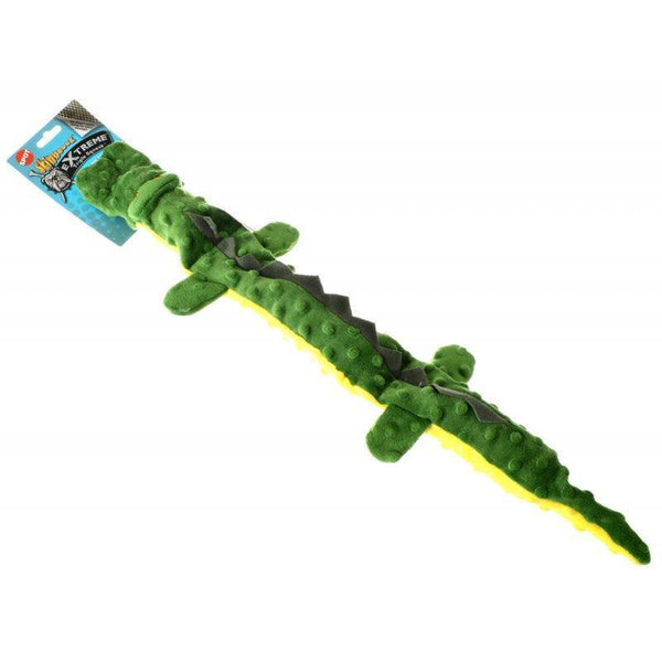 Skinneeez Extreme Triple Squeak Crocodile Dog Toy, 3 count