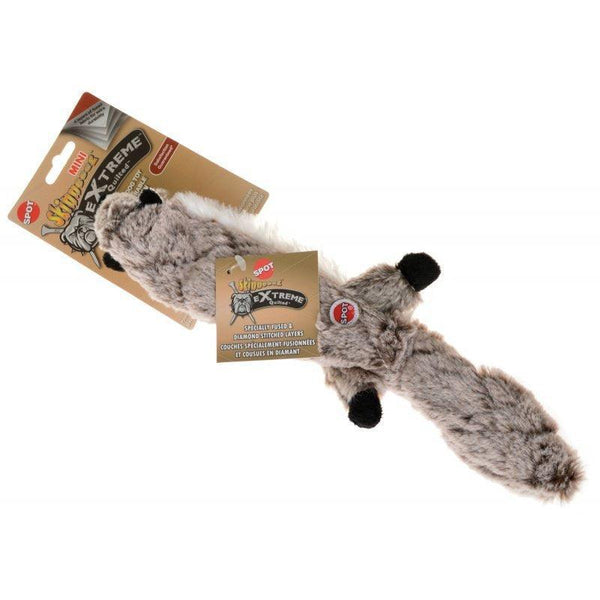 Skinneeez Extreme Quilted Raccoon Dog Toy, Mini - 3 count