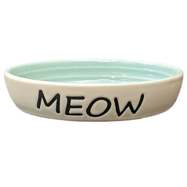 Spot Oval Green Meow Dish 6", 5 count