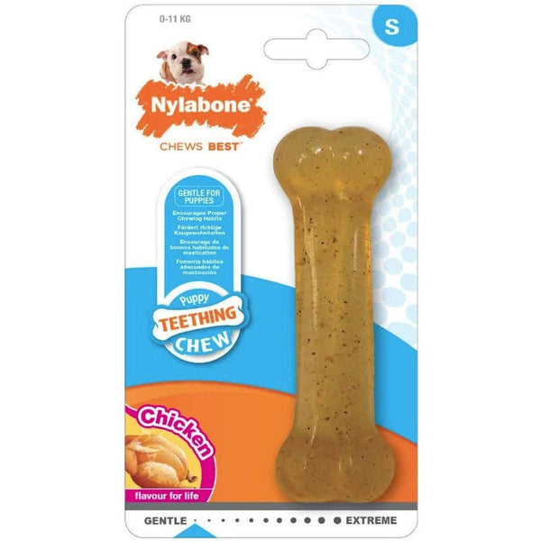 Nylabone Puppy Chew Bone Chicken Flavor, Regular - 12 count