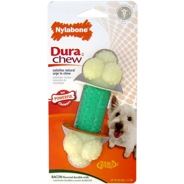 Nylabone Dura Chew Double Action Chew Bacon Flavor, Regular - 6 count