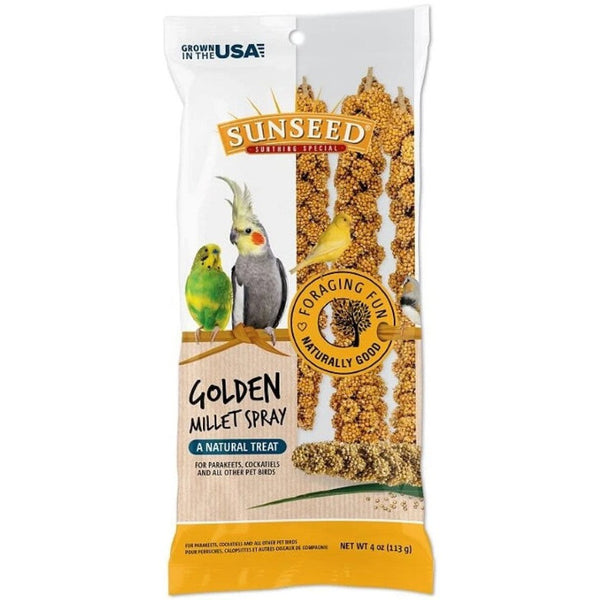 Sunseed Golden Millet Spray Natural Bird Treat, 48 oz (12 x 4 oz)