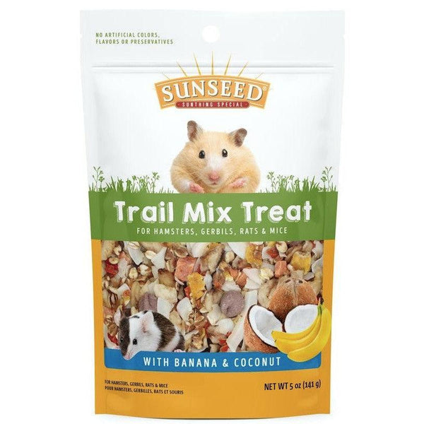 Sunseed Trail Mix Treat with Banana and Coconut for Hamster and Rats, 60 oz (12 x 5 oz)