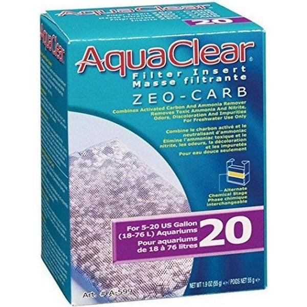 AquaClear Filter Insert Zeo-Carb, 20 gallon - 4 count