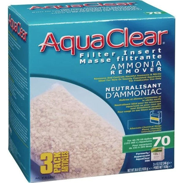 AquaClear Filter Insert Ammonia Remover, 70 gallon - 12 count