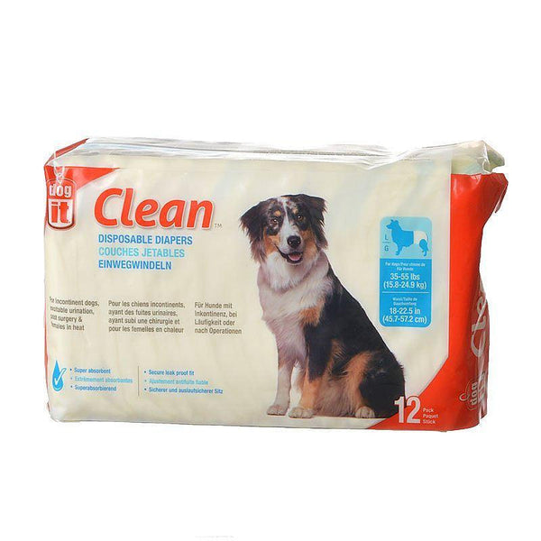 DogIt Clean Disposable Diapers for Dogs Large, 36 count (3 x 12 ct)