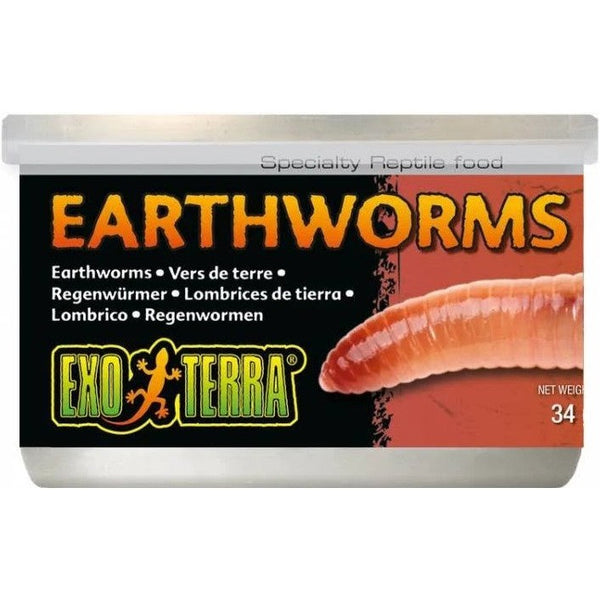 Exo Terra Canned Earthworms Specialty Reptile Food, 14.4 oz (12 x 1.2 oz)