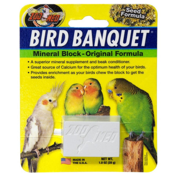 Zoo Med Bird Banquet Mineral Block Original Seed Formula, 3 oz (3 x 1 oz)