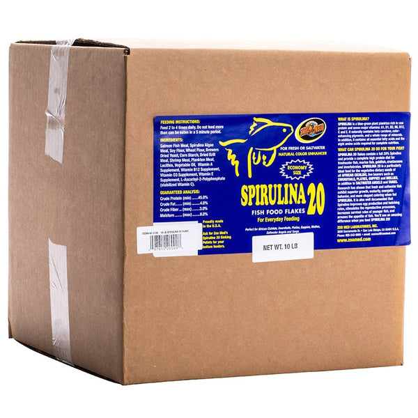 Zoo Med Spirulina 20 Fish Food Flakes, 20 lb (2 x 10 lb)