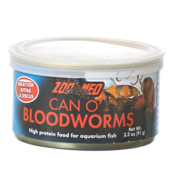 Zoo Med Can O' Bloodworms High Protein Food for Aquarium Fish, 19.2 oz (6 x 3.2 oz)