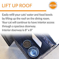 K&H Pet Products Outdoor Two-Story Kitty House with Dining Room Heated Gray 22" x 27" x 27"-Cat-K&H Pet Products-PetPhenom