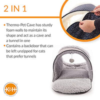 K&H Pet Products Thermo-Pet Cave Heated Gray 17" x 15" x 13"-Cat-K&H Pet Products-PetPhenom