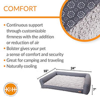 K&H Pet Products Air Sofa Pet Bed Geo Flower Small Gray 18" x 24" x 7"-Dog-K&H Pet Products-PetPhenom