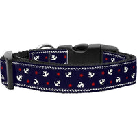 Mirage Pet Products Anchors Nylon Ribbon Collar, Blue-Dog-Mirage Pet Products-Medium-PetPhenom