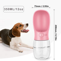 Dog Water Bottle, Leak Proof Portable Water Dispenser with Drinking Feeder for Pets, 12 or 19 ounce-Kalimdor Direct - B08R65TTC6-Pink-12oz-PetPhenom