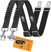 Dog Seatbelt, Adjustable Safety Seat Belt for Pets - for Large, Medium, & Small Dogs-Active Pets - B08P3BJC13-Black-2 Pack-PetPhenom