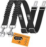 Dog Seatbelt, Adjustable Safety Seat Belt for Pets - for Large, Medium, & Small Dogs-Active Pets - B08P3BJC13-Black-2 Pack-PetPhenom