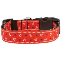 Mirage Pet Products Anchors Nylon Ribbon Collar, Red-Dog-Mirage Pet Products-Medium-PetPhenom