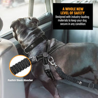 Dog Seatbelt, Adjustable Safety Seat Belt for Pets - for Large, Medium, & Small Dogs-Active Pets - B08P3BJC13-Black-1 Pack-PetPhenom