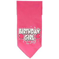 Mirage Pet Products Birthday Girl Screen Print Bandana, Large, Assorted Colors-Dog-Mirage Pet Products-Bright Pink-PetPhenom