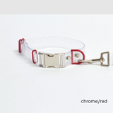 Hiddin Clear Dog Collar with Metal Accents | Options-Dog-Hiddin.co-X Small | 4-9" neck-Brass | Chrome-PetPhenom