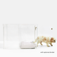 Hiddin Clear Dog Crate to Gate | Large-Dog-Hiddin.co-Chrome-No Divider-PetPhenom