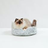 Hiddin Clear Round Cat Bed with Cushion | Options-Cat-Hiddin.co-Tan-PetPhenom