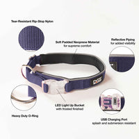 DGS Pet Products Comet Rechargeable Light Up Dog Collar Medium Navy 16" - 20" x 0.75"-Dog-DGS Pet Products-PetPhenom