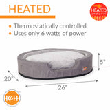 K&H Pet Products Thermo-Snuggly Sleeper Heated Pet Bed Medium Gray 26" x 20" x 5"-Dog-K&H Pet Products-PetPhenom