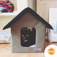 K&H Pet Products Outdoor Heated Kitty House Cat Shelter Olive 19" x 22" x 17"-Cat-K&H Pet Products-PetPhenom