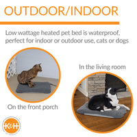 K&H Pet Products Lectro-Soft Outdoor Heated Pet Bed Large Gray 25" x 36" x 1"-Dog-K&H Pet Products-PetPhenom