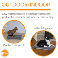 K&H Pet Products Lectro-Soft Outdoor Heated Pet Bed Medium Gray 19" x 24" x 1"-Dog-K&H Pet Products-PetPhenom