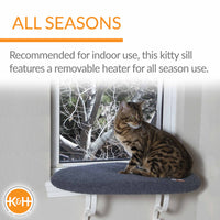 K&H Pet Products Kitty Sill Heated Gray 24" x 14" x 12"-Dog-K&H Pet Products-PetPhenom