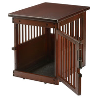 Richell Wooden End Table Dog Crate Small Dark Brown 24" x 18.1" x 20.9"-Dog-Richell-PetPhenom