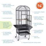 Prevue Pet Products Small Dome Top Cage - Black-Bird-Prevue Pet Products-PetPhenom