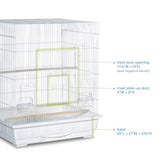 Prevue Pet Products Keet/Tiel Square Roof Bird Cage - White-Bird-Prevue Pet Products-PetPhenom